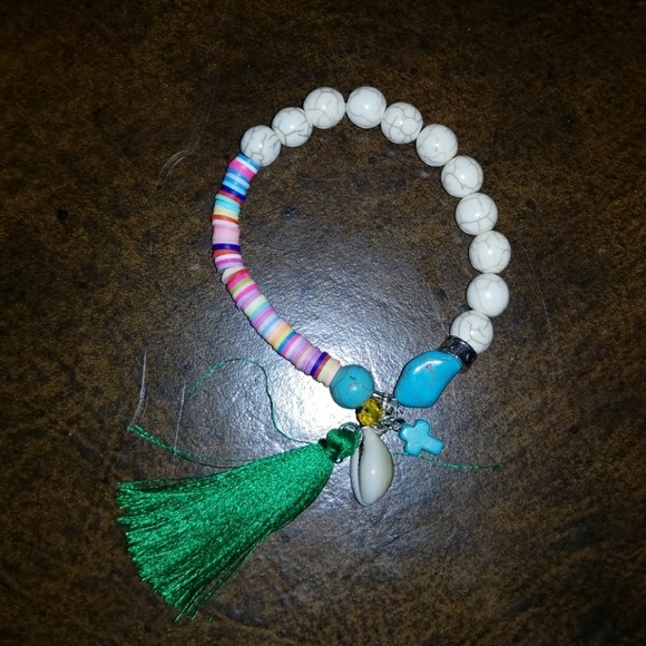 Stone & Polymer Clay Bracelet NWOT - Picture 5 of 7